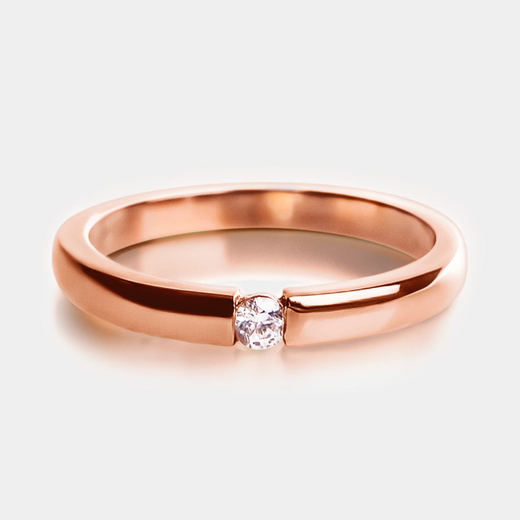 anillo de oro 18k con diamante diana diamond