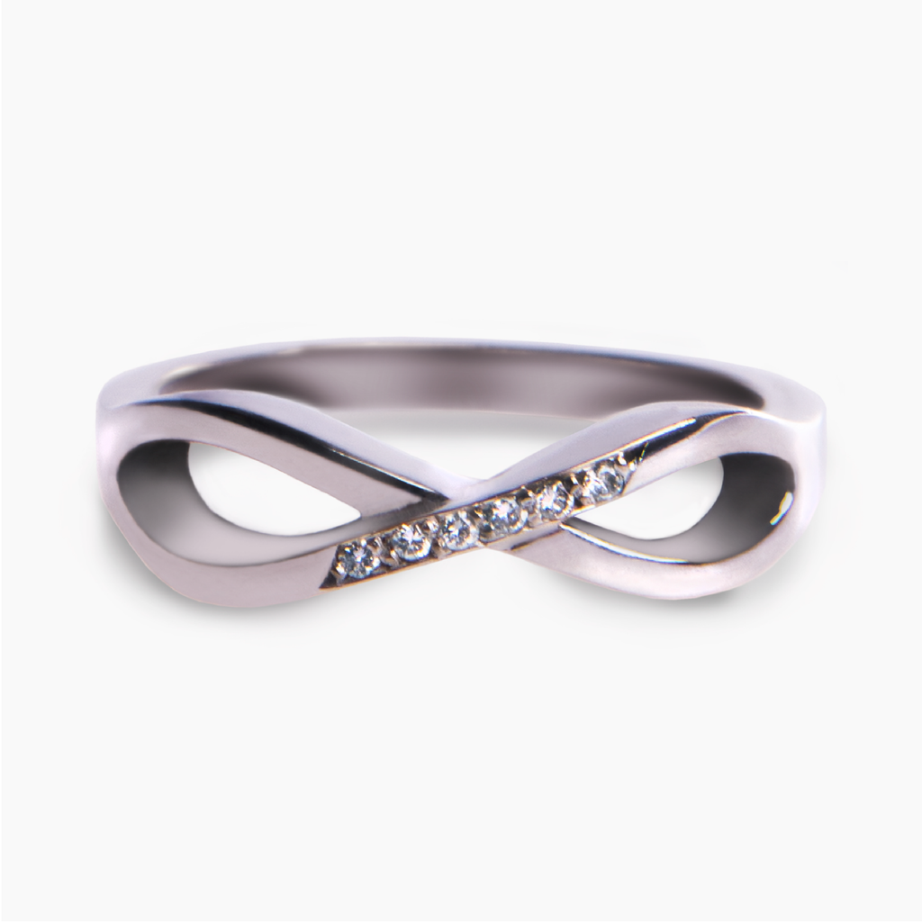 anillo de oro 18k con diamantes infinito diamond
