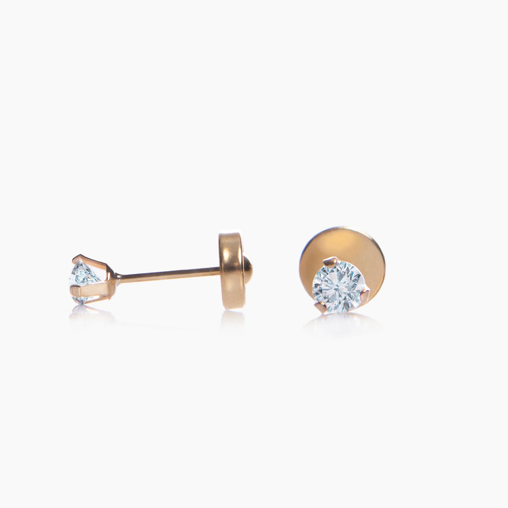 abridores aros de oro 18k con piedras cubic Los Pili