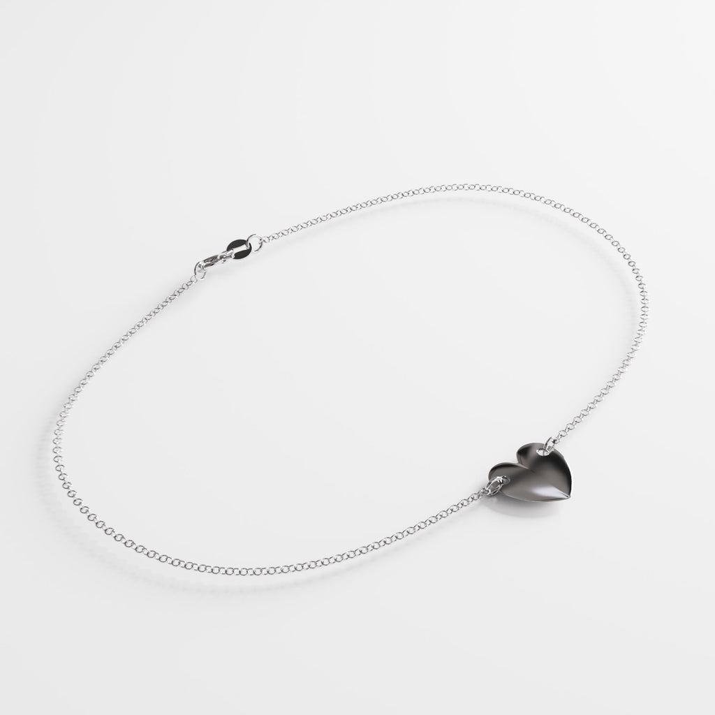 Pulsera de oro 18k con dije y cadena roló Heart.