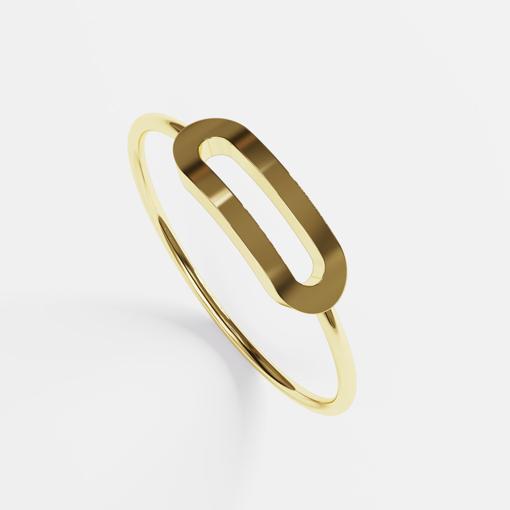 Anillo de oro 18k Letra O