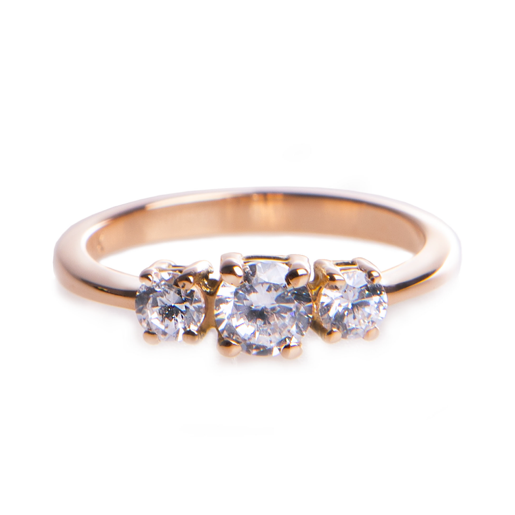 anillo de oro 18k con diamante iris diamond