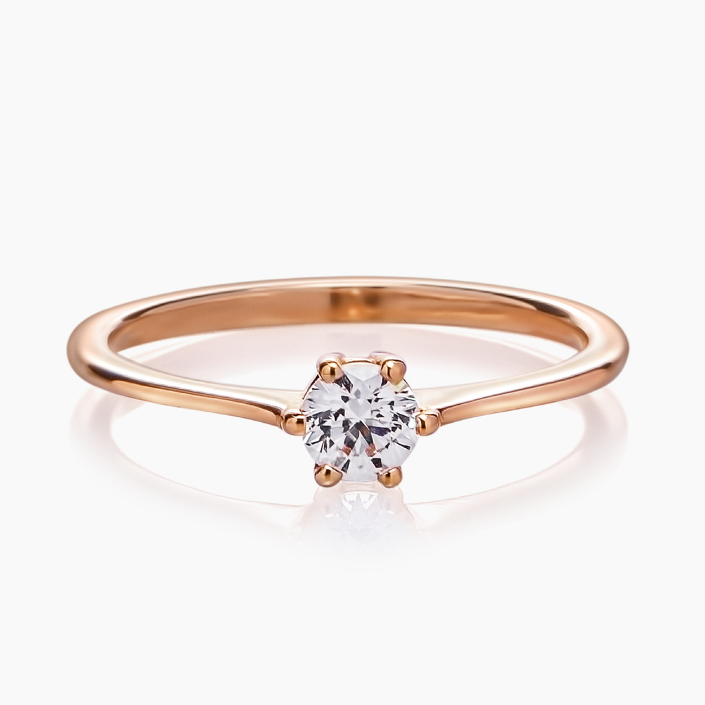 anillo de oro 18k con diamante lucretia line diamond