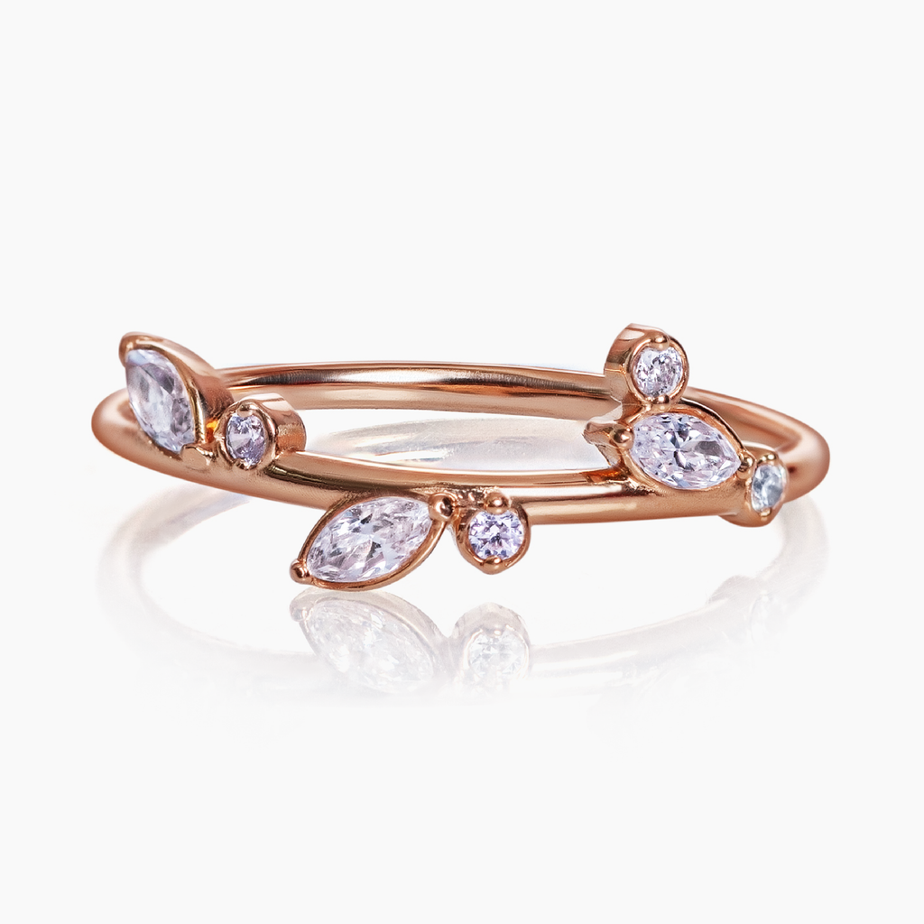 anillo de oro 18k con diamantes ninfa diamond