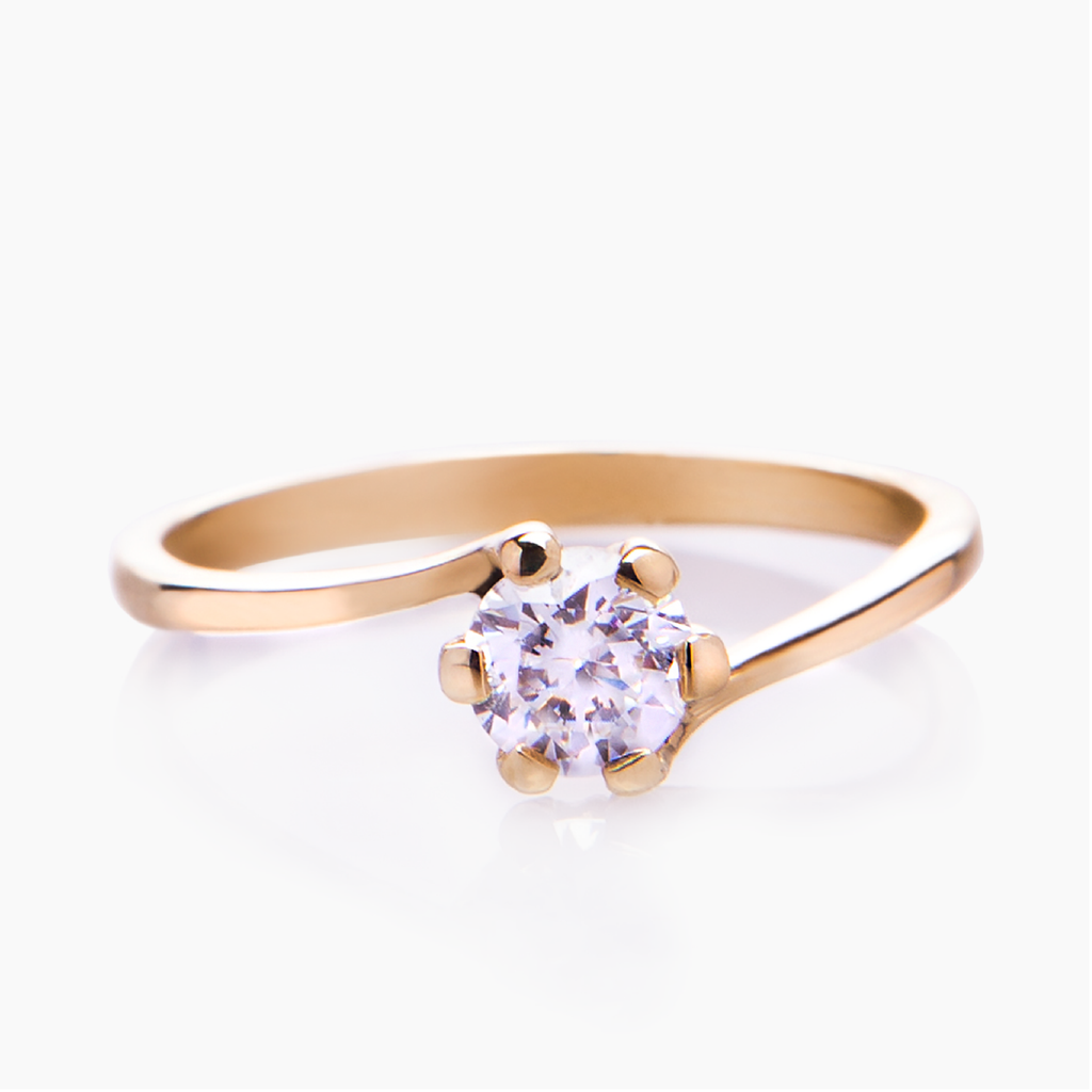 anillo de oro 18k con diamante vibia diamond