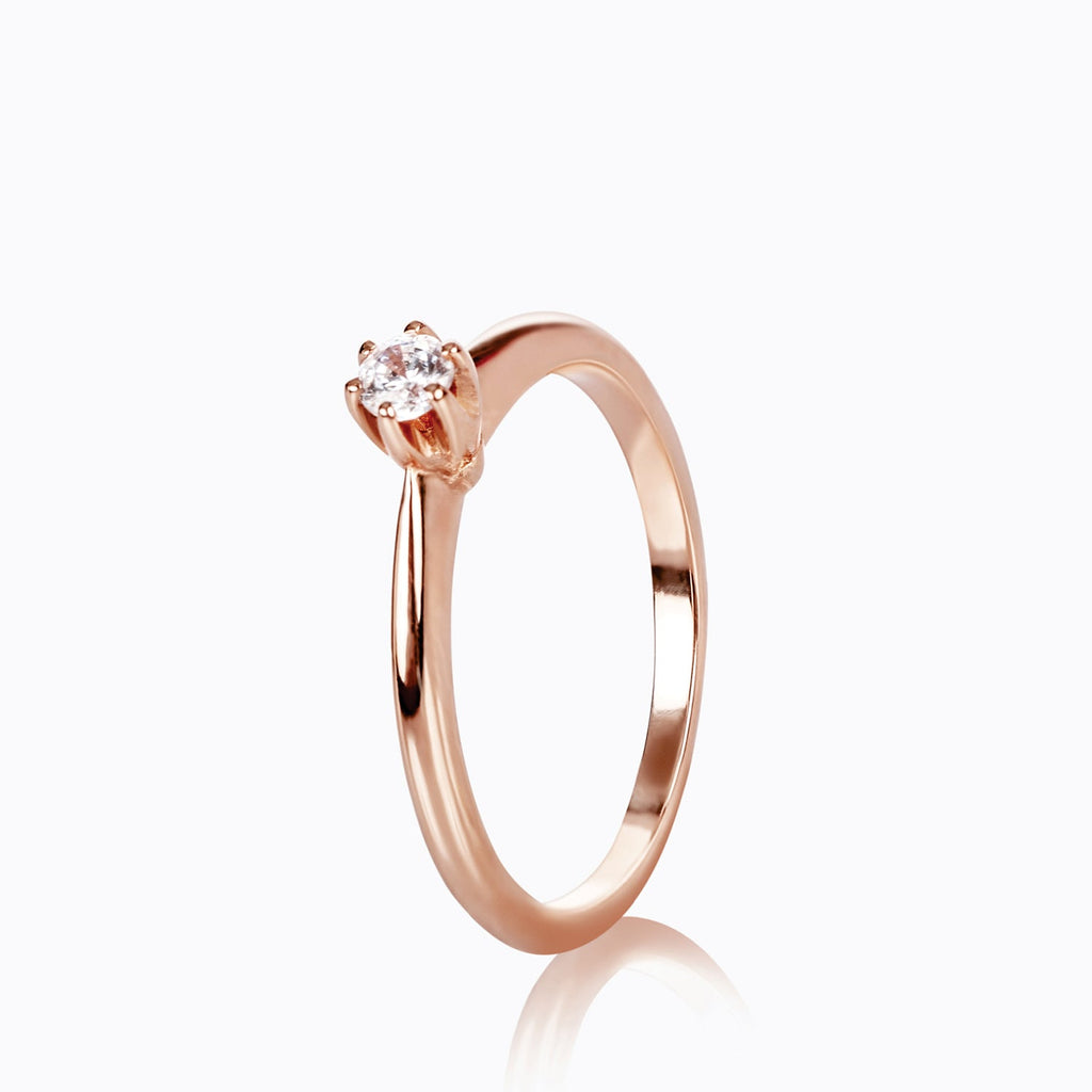 anillo de oro 18k con diamante atenea diamond