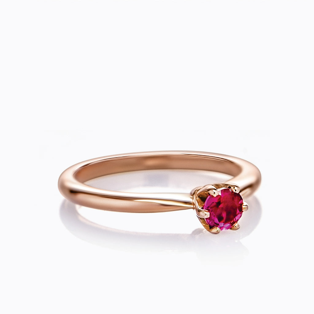 anillo de oro 18k con rubi atenea