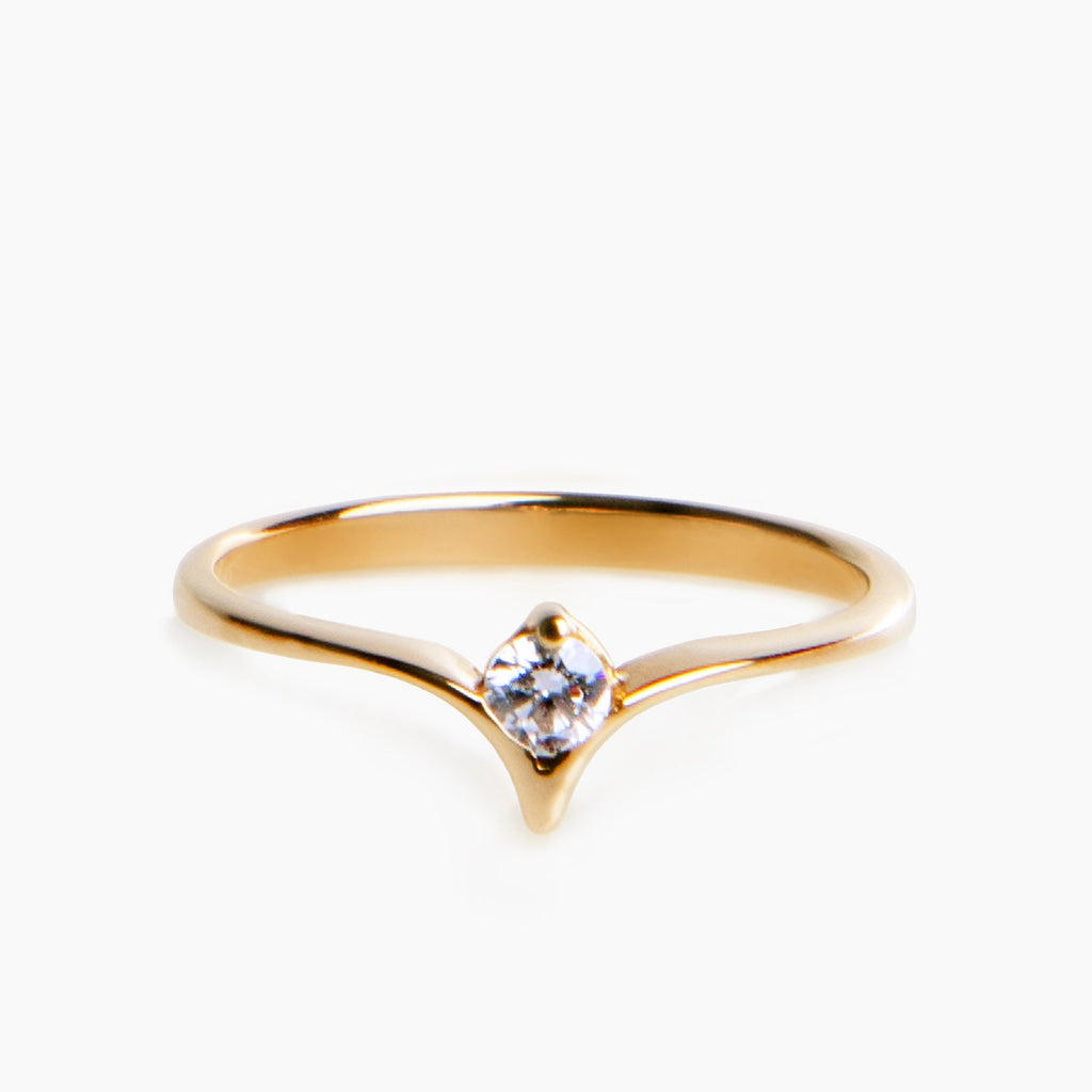 anillo de oro 18k con diamante afrodita diamond