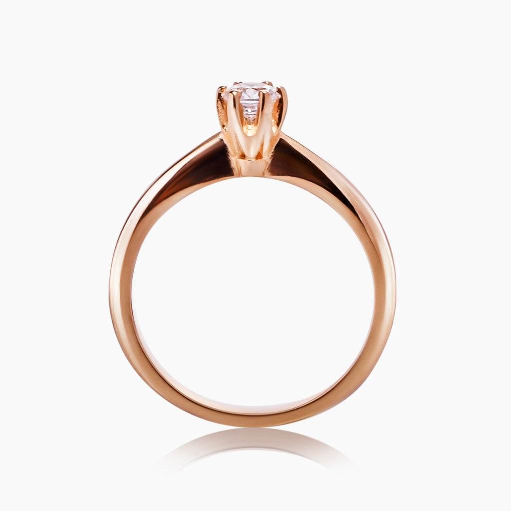 anillo de oro 18k con diamante atenea diamond