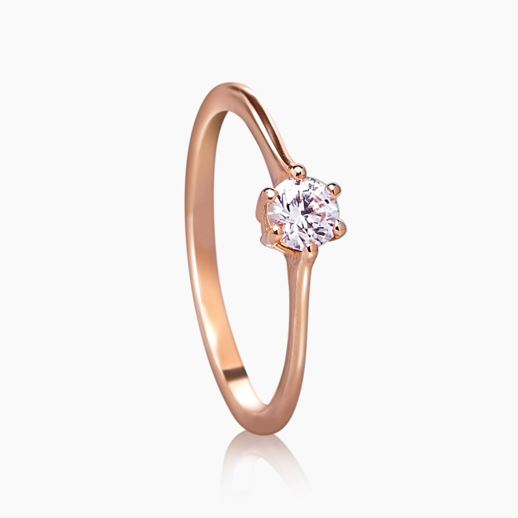 anillo de oro 18k con diamante lucretia line diamond