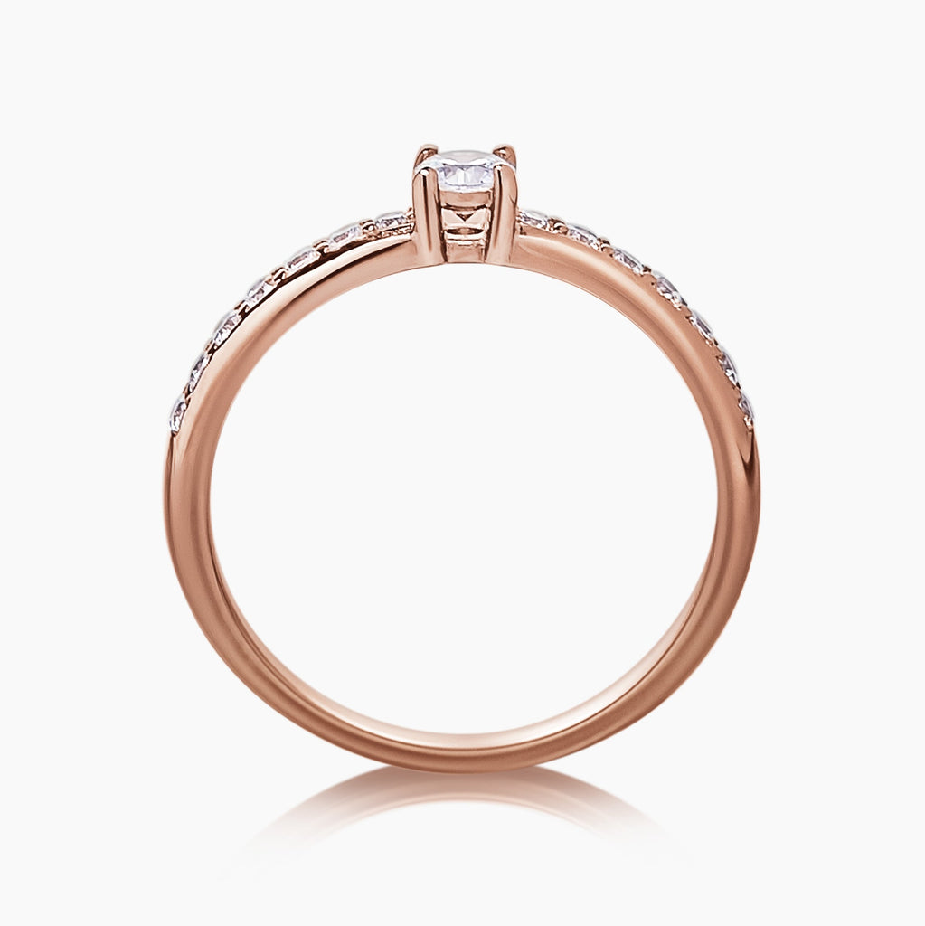anillo de oro 18k con piedras de diamante Olympia